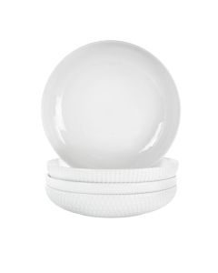 Elama Esme 4 Piece Porcelain Assorted Bowl Set in White