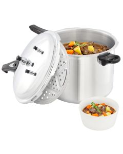 MegaChef 11.5 Quart Induction and Stovetop Pressure Cooker with Steamer