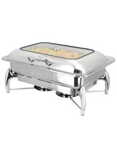 MegaChef 9.5 Quart Stainless Steel Rectangle Professional Chafing Dish/Food Warmer/Buffet Server Serving Trays